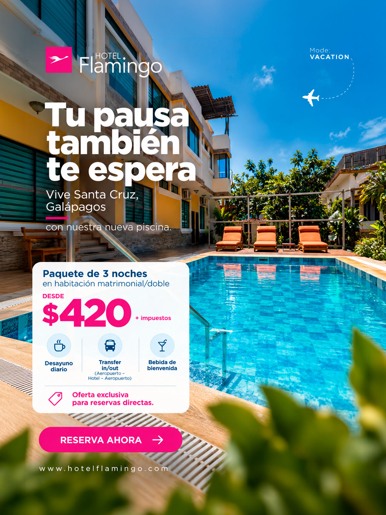 Promoción septiembre y octubre de 2026 de Hotel Flamingo Galápagos